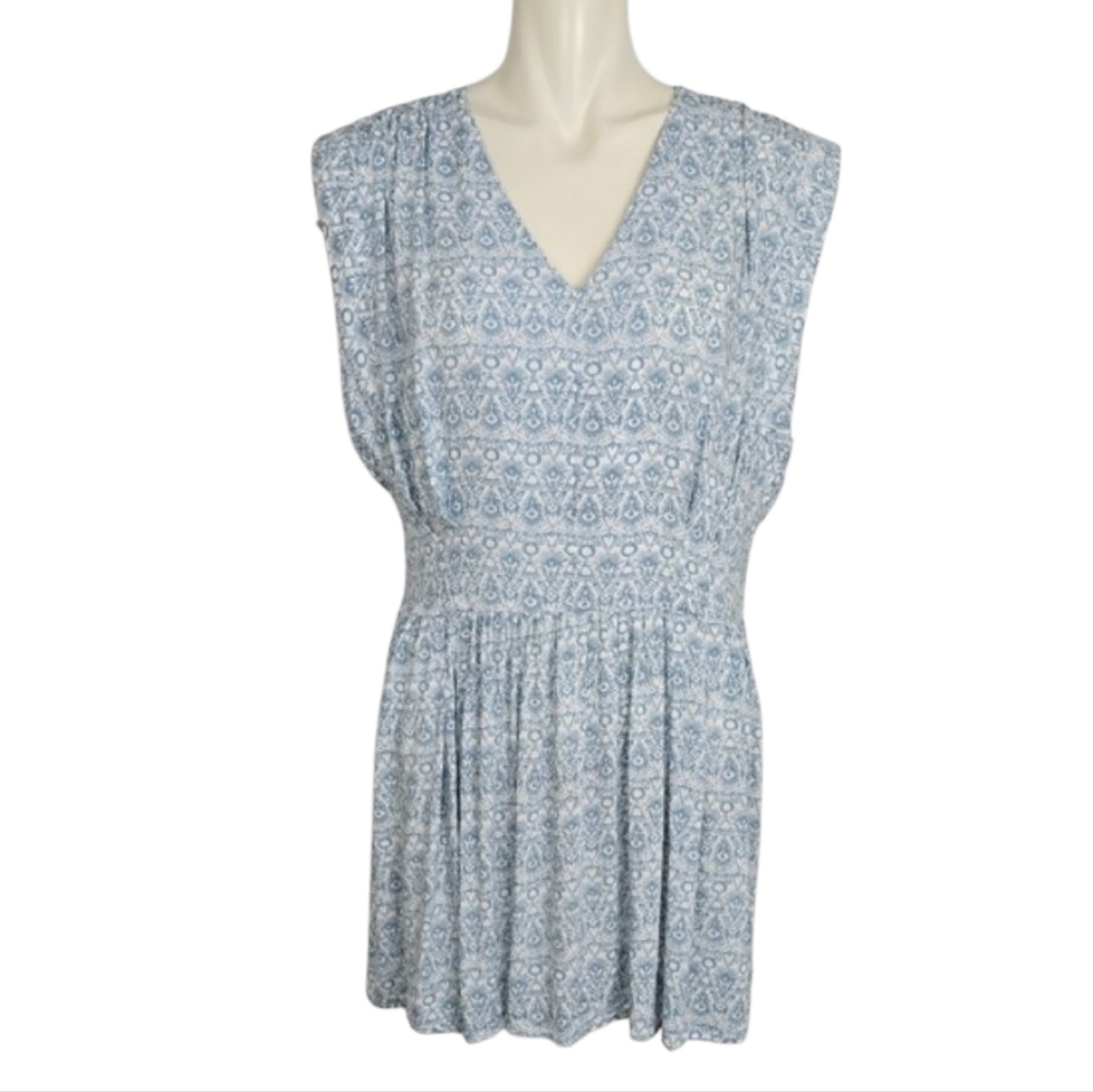 BODY GLOVE Women's Blue White Lightweight Loose Fit Beach Cover Up Dress S